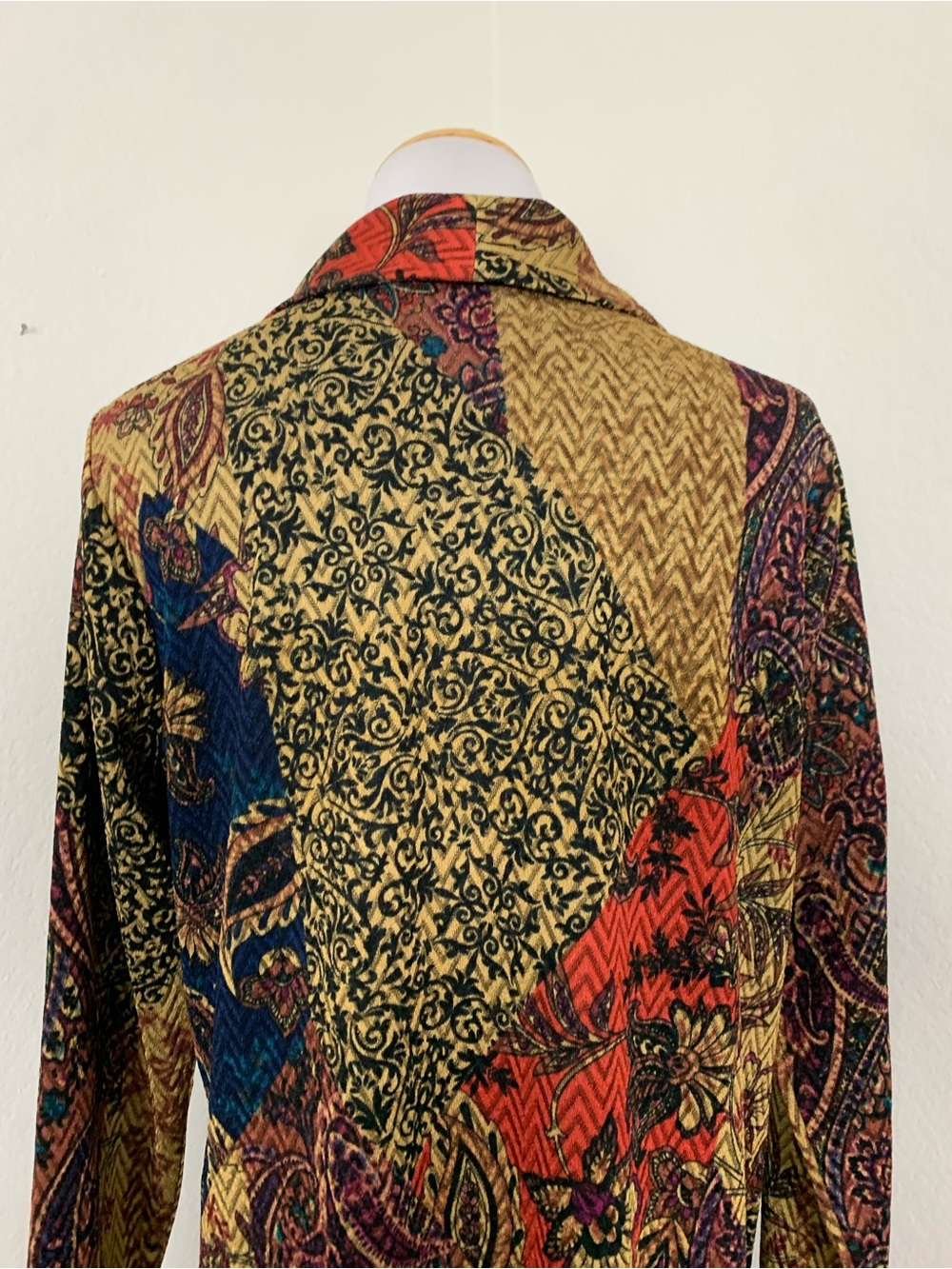 Susan Graver Longline Paisley Cardigan Topper Women’s MP One Button Colorful - Picture 12 of 14